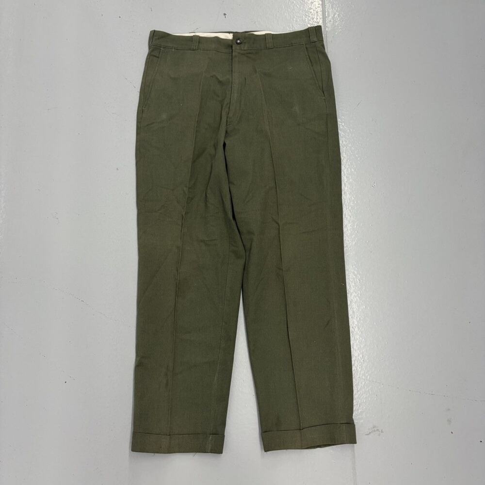 Vintage 60s Sears Green Sanforized Workwear Chinos 33x28